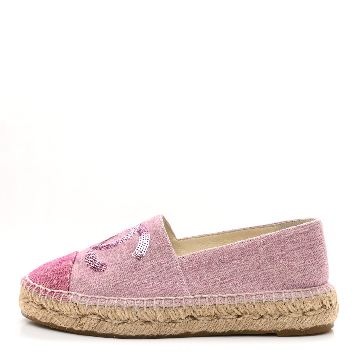 Toile Sequin CC Espadrilles 36 Pink Dark Pink