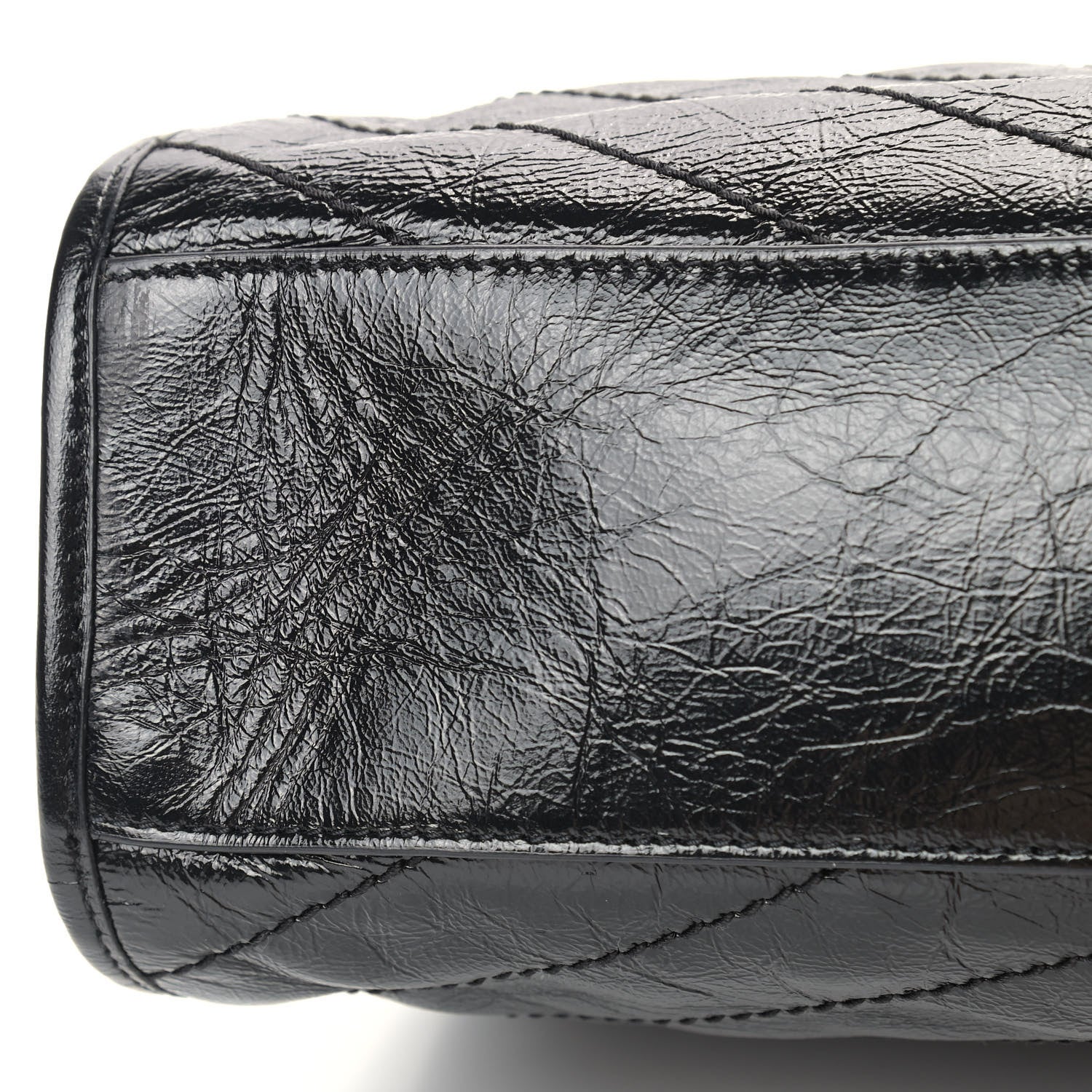 Saint Laurent Crinkled Calfskin Matelasse Monogram Medium Niki Shopper Tote Black 9 of 9