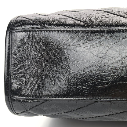 Saint Laurent Crinkled Calfskin Matelasse Monogram Medium Niki Shopper Tote Black 9 of 9
