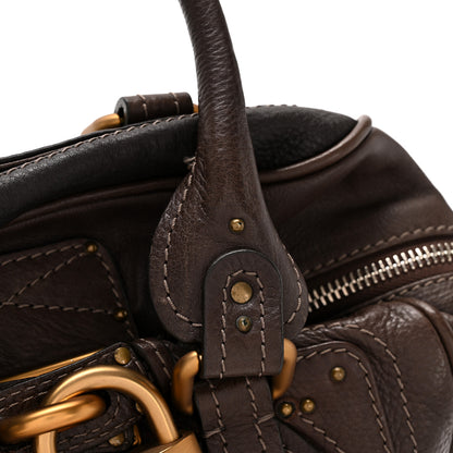 Chloe Grained Calfskin Paddington Tote Chocolate 13 of 15