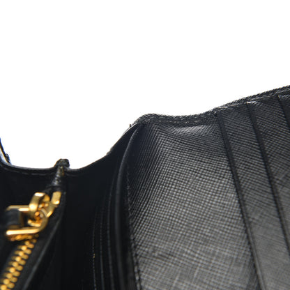 Prada Saffiano Metal Continental Flap Wallet Nero Black 9 of 9