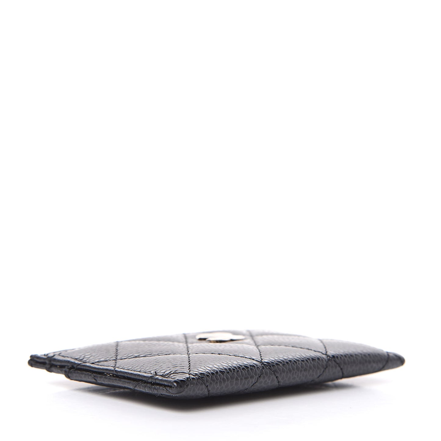 Caviar Quilted Card Holder Black