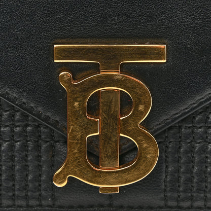 Burberry Smooth Calfskin Quilted Check TB Envelope Belt Bag Black 10 of 14