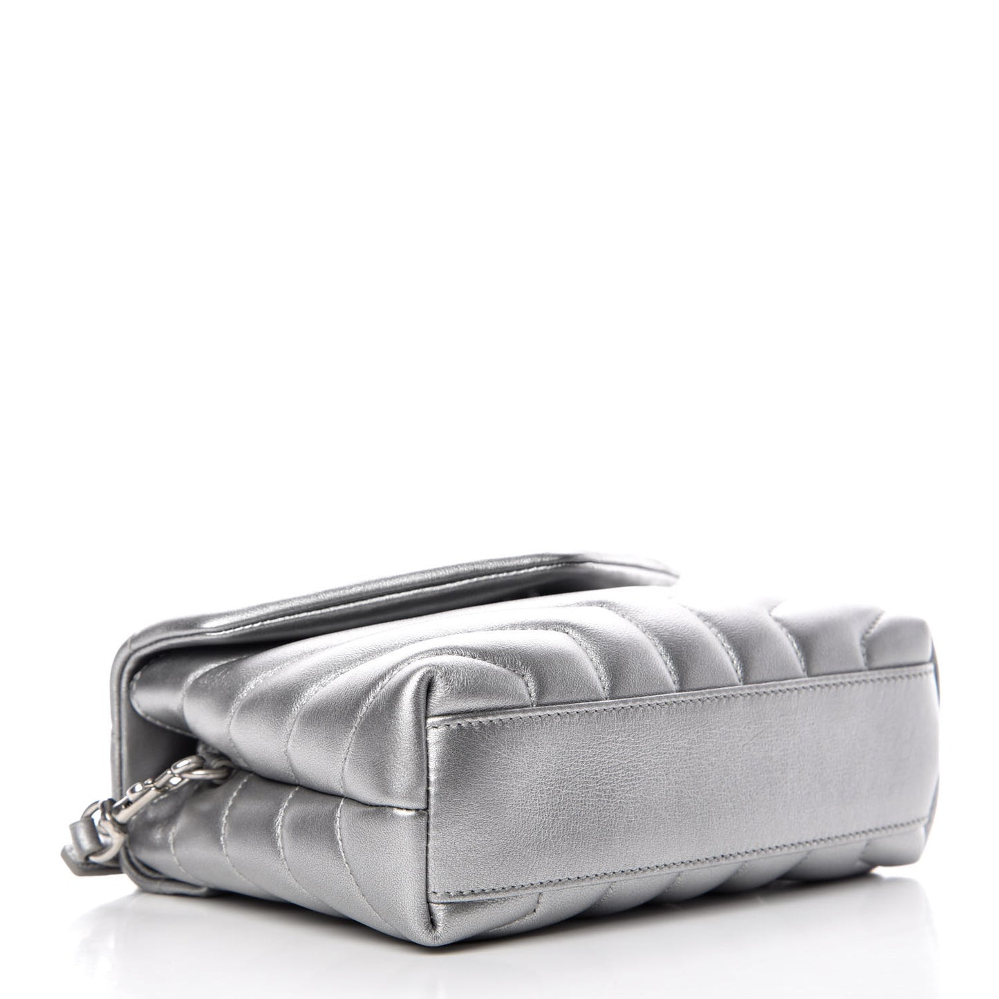 Metallic Calfskin Y Quilted Monogram Toy Loulou Crossbody Bag Argento