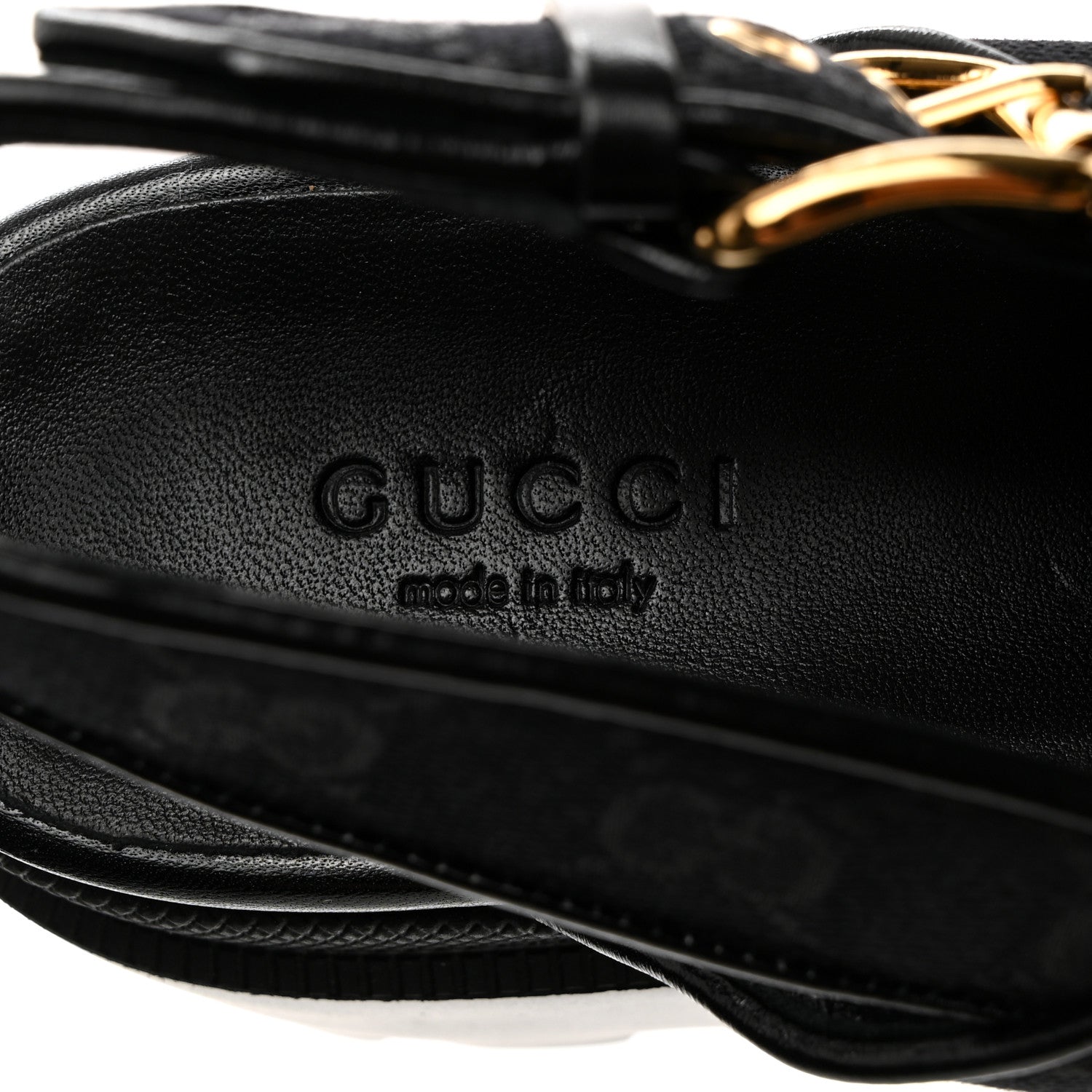 Gucci Monogram Granada Kid Trip 40/72mm Lug Sole Sandals 39 Black 7 of 9
