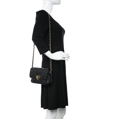 Chanel Lambskin Plexiglass Quilted Coco Love Flap Black 2 of 12