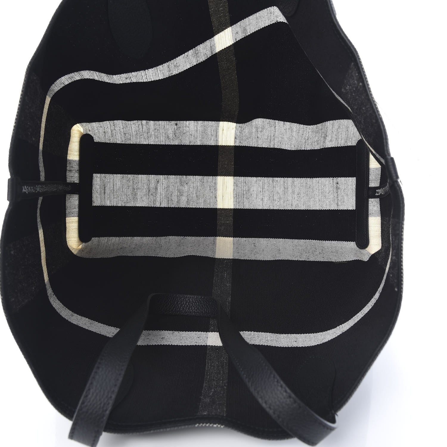 Burberry Coated Canvas Mega Check Medium Doodle Tote Black White 5 of 10