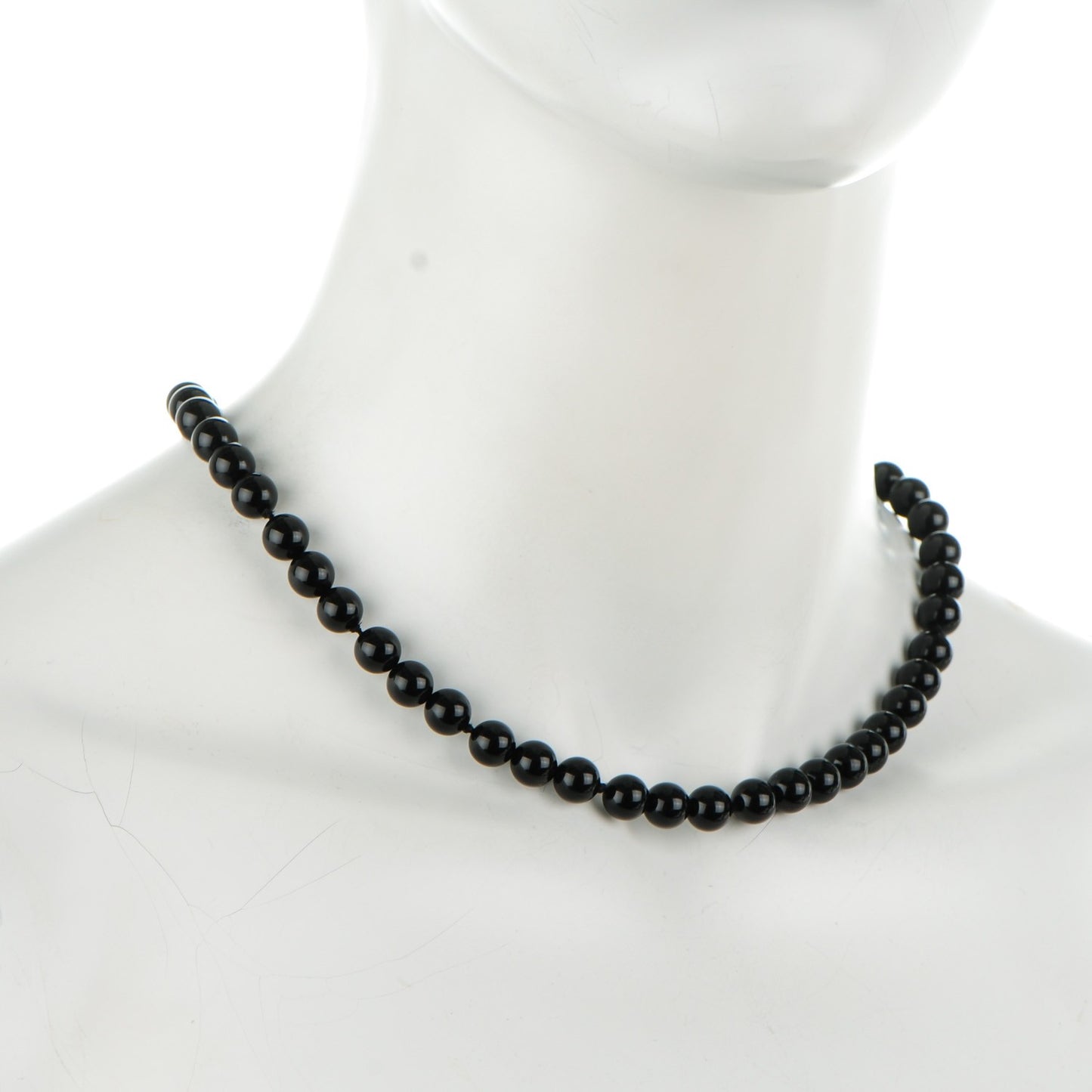 Sterling Silver Black Onyx Bead Toggle Necklace