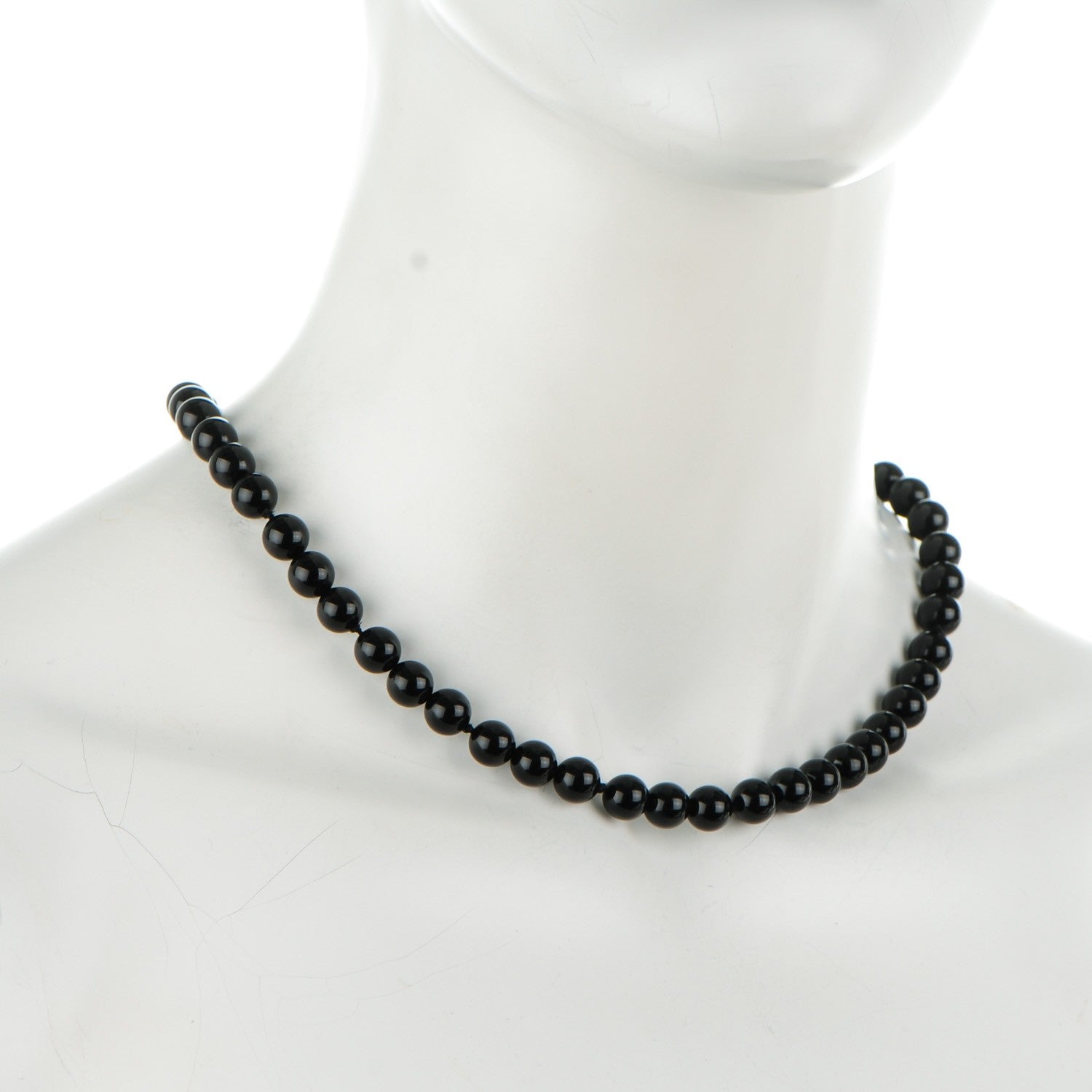 Tiffany Sterling Silver Black Onyx Bead Toggle Necklace 2 of 5