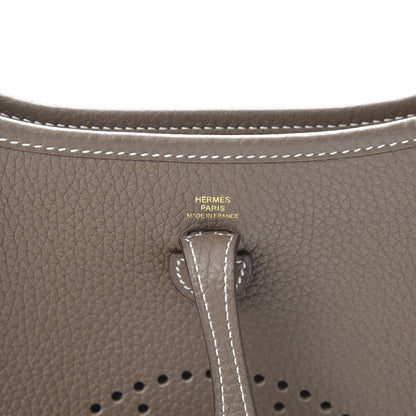 Hermes Taurillon Clemence Amazone Evelyne TPM Etoupe Bleu Indigo 6 of 11