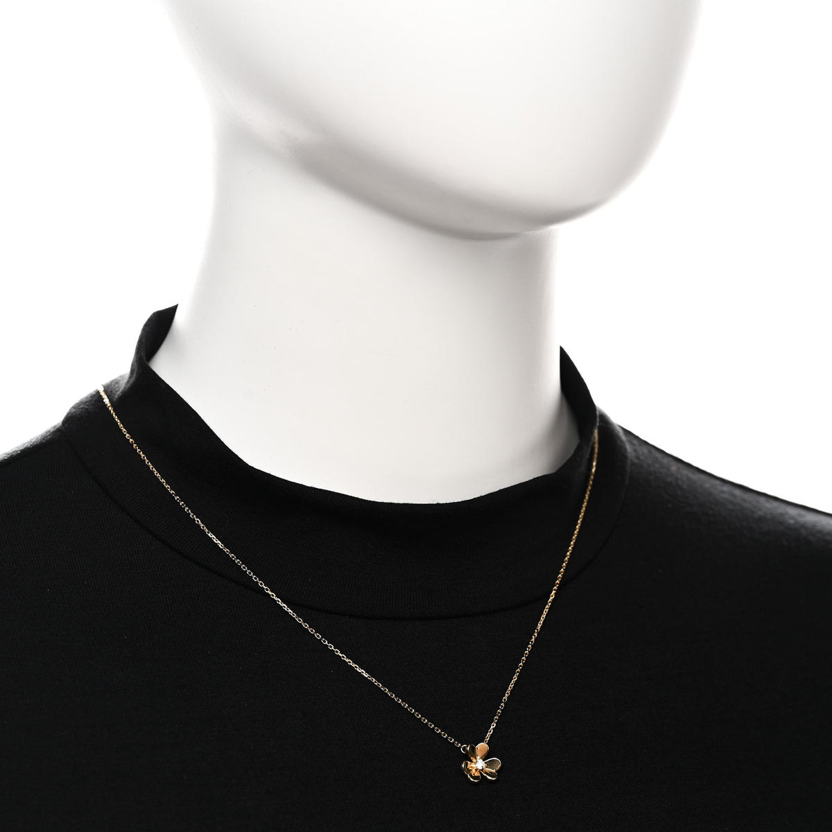 18K Yellow Gold Diamond Mini Frivole Pendant Necklace