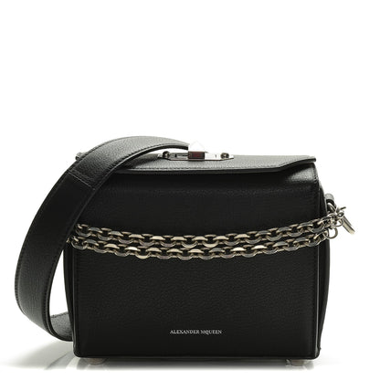 Alexander McQueen Silky Amish Grain Calfskin Box Shoulder Bag 19 Black 1 of 6