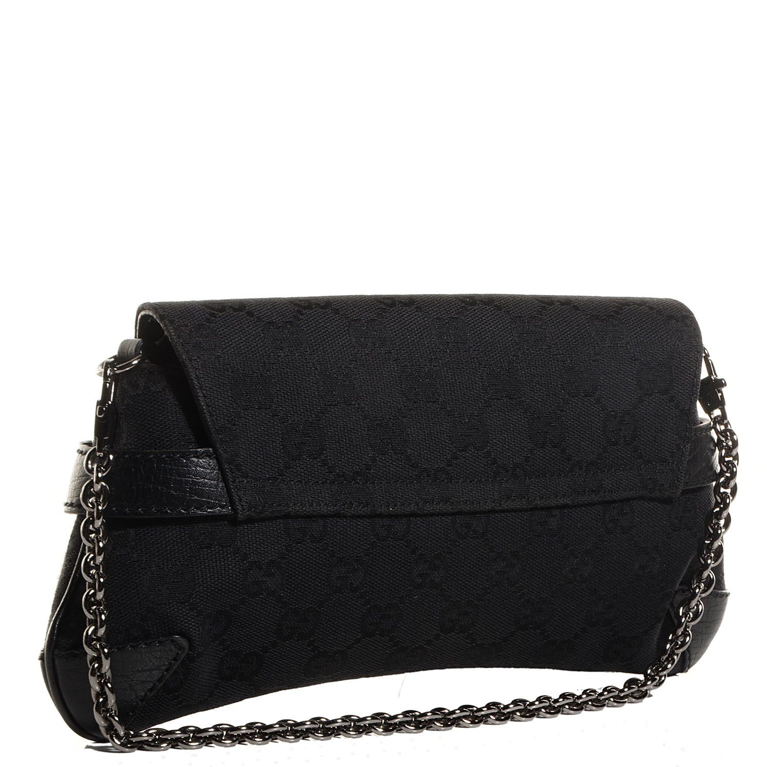 Gucci Monogram Horsebit Clutch Black 4 of 8
