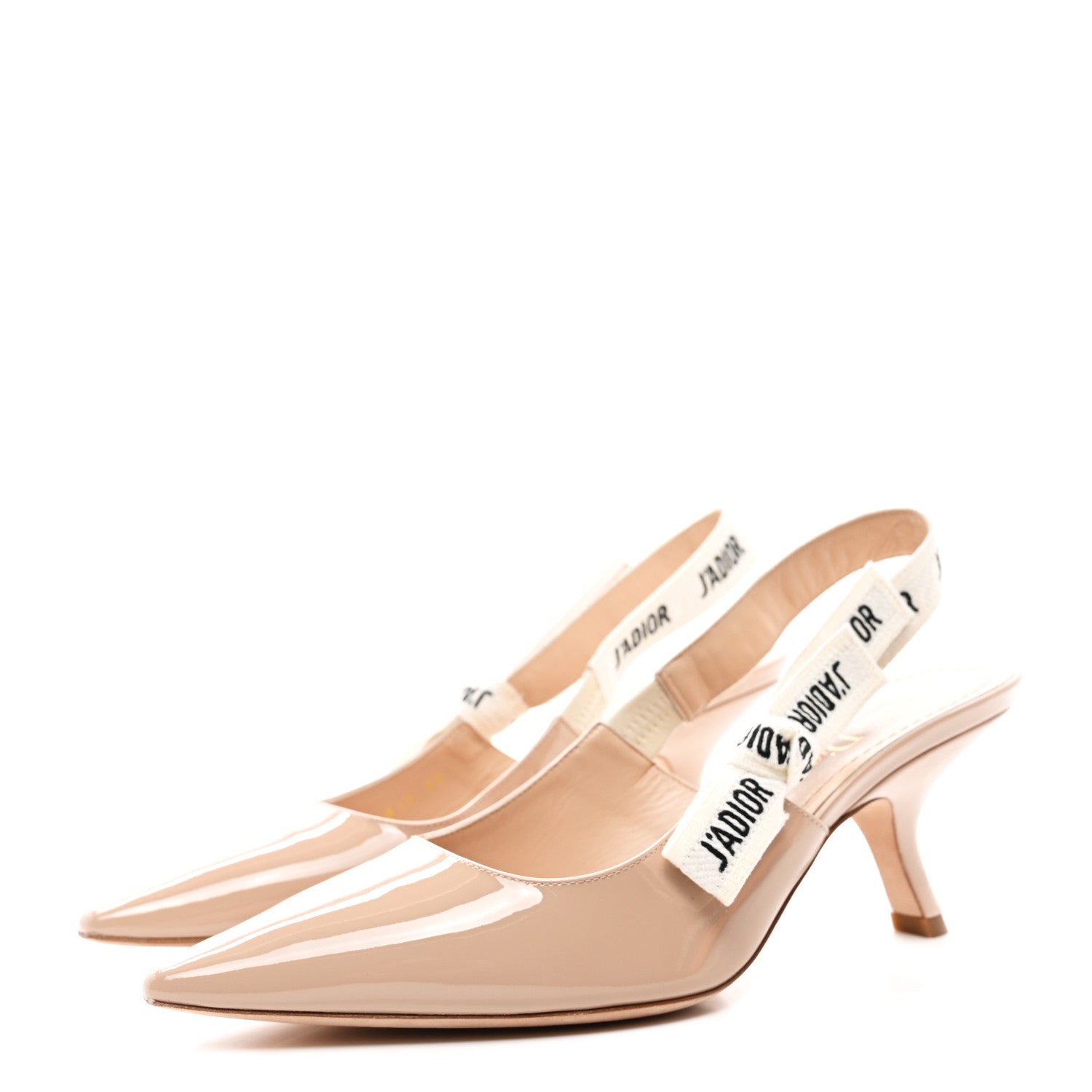 Christian Dior Patent Ribbon J'Adior Slingback 65mm Pumps 38 Nude 3 of 9
