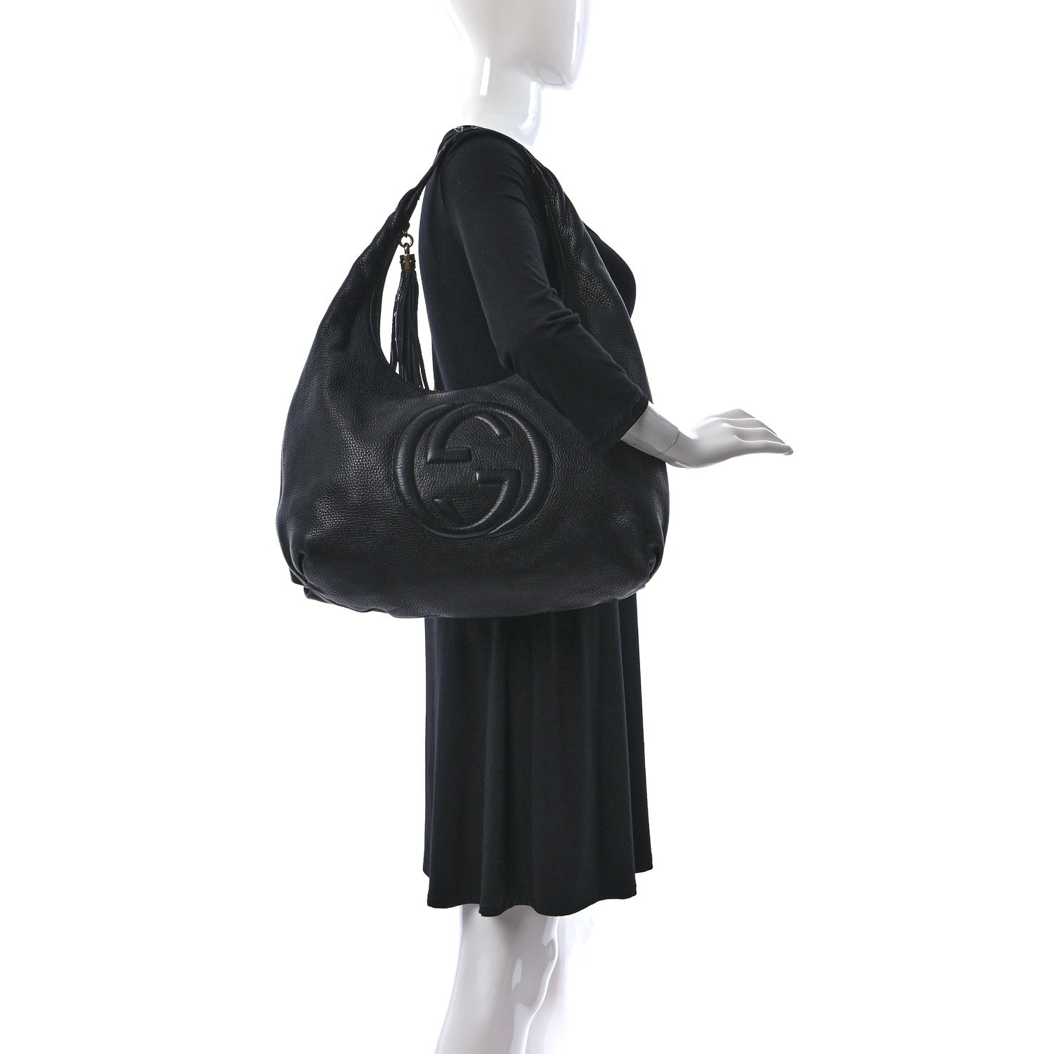 Gucci Pebbled Calfskin Soho Hobo Black 2 of 14
