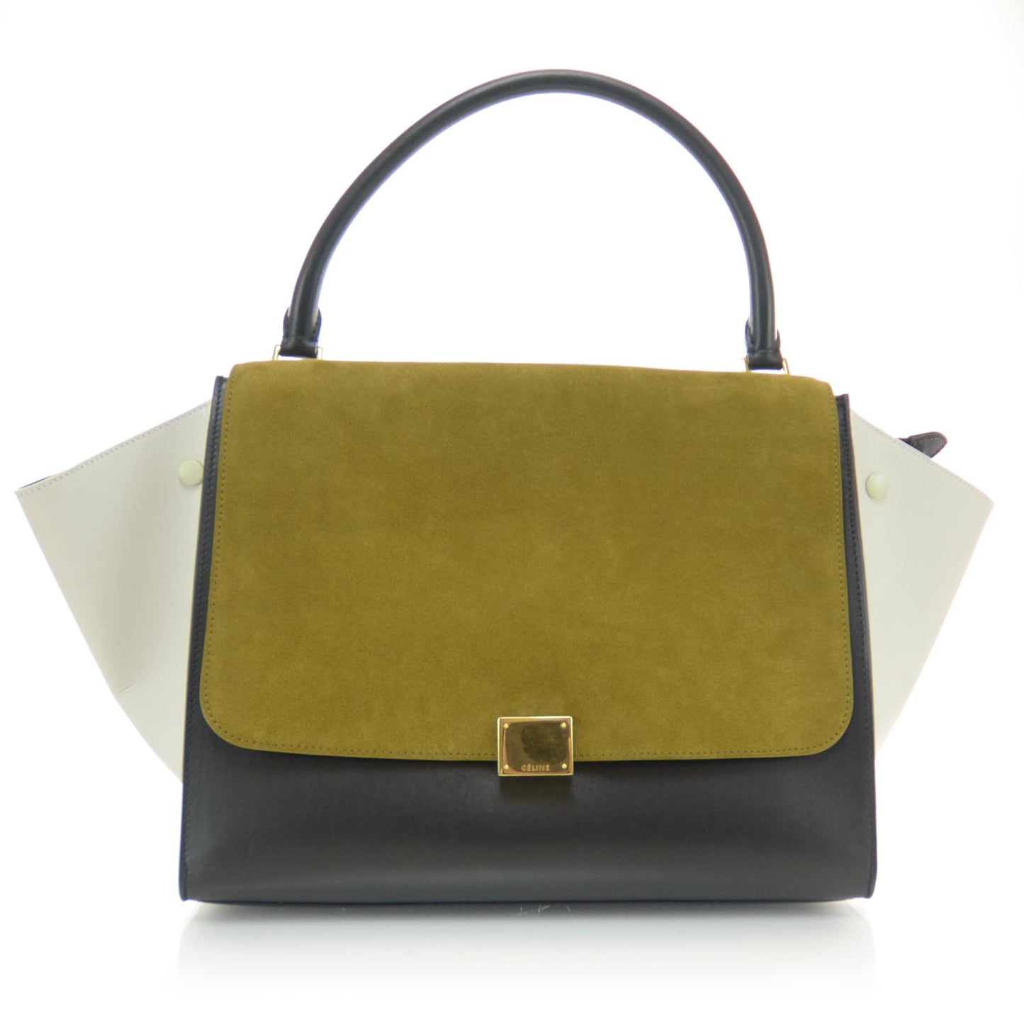Calfskin and Suede Trapeze Tri-Color