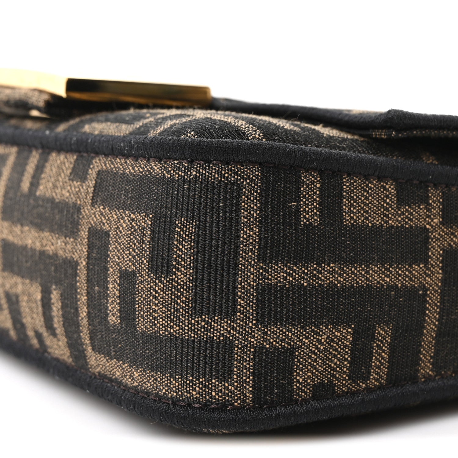 Fendi Fabric Jacquard FF 1974 Mini Baguette Tobacco Moro Black 10 of 10