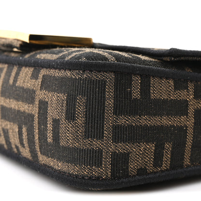 Fendi Fabric Jacquard FF 1974 Mini Baguette Tobacco Moro Black 10 of 10