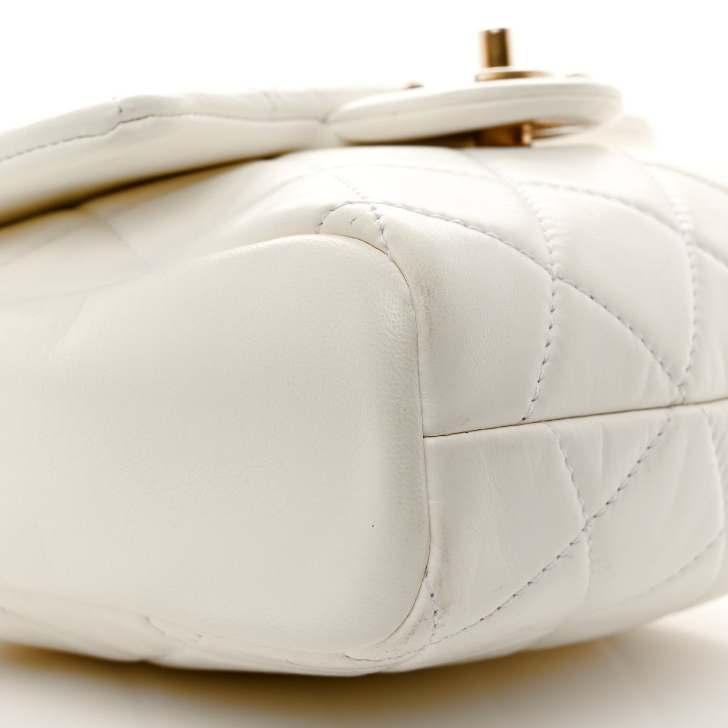 Chanel Lambskin Quilted Side-Packs Flap White 9 of 10