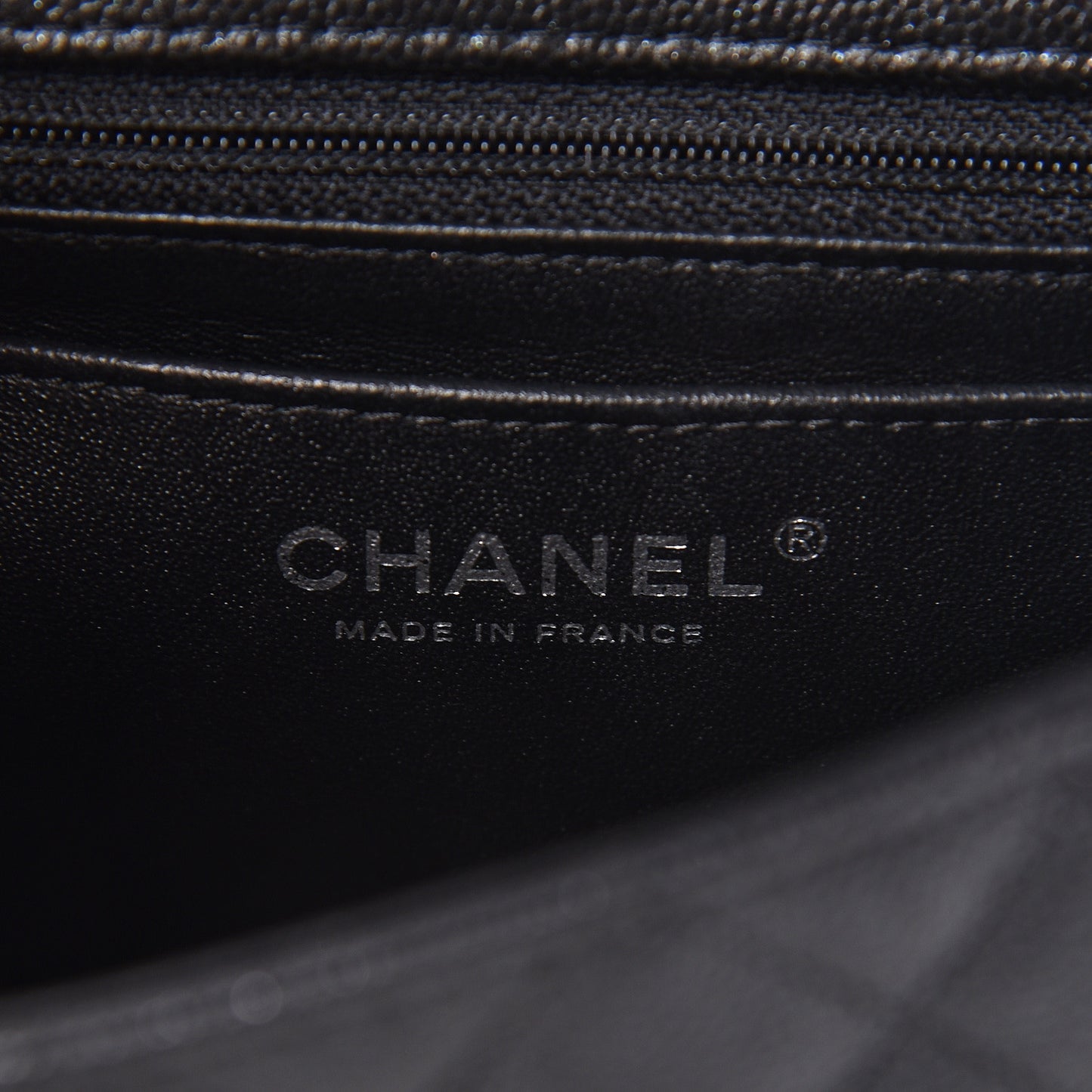 Iridescent Caviar Quilted Mini Rectangular Flap Black