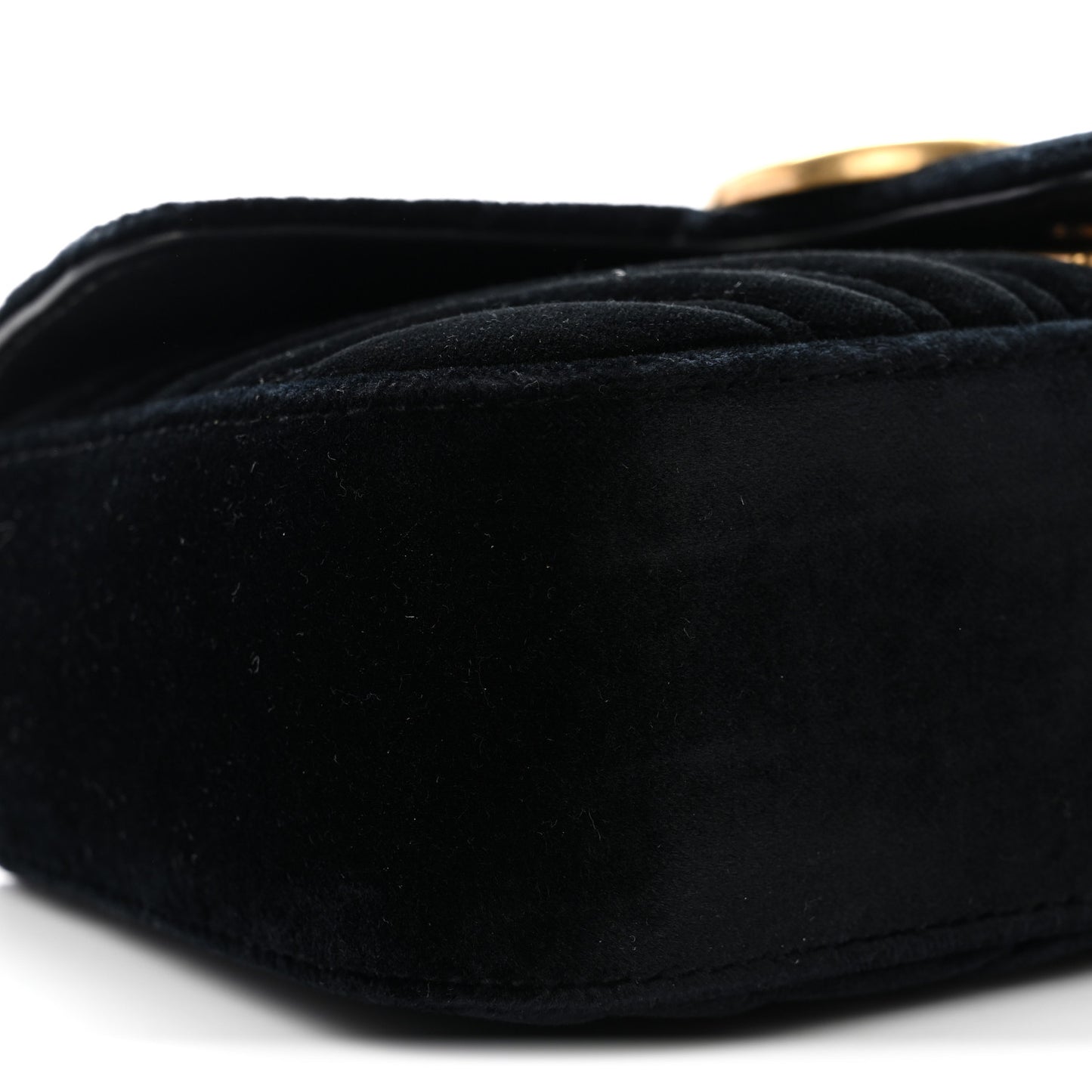 Velvet Matelasse Mini GG Marmont Shoulder Bag Black