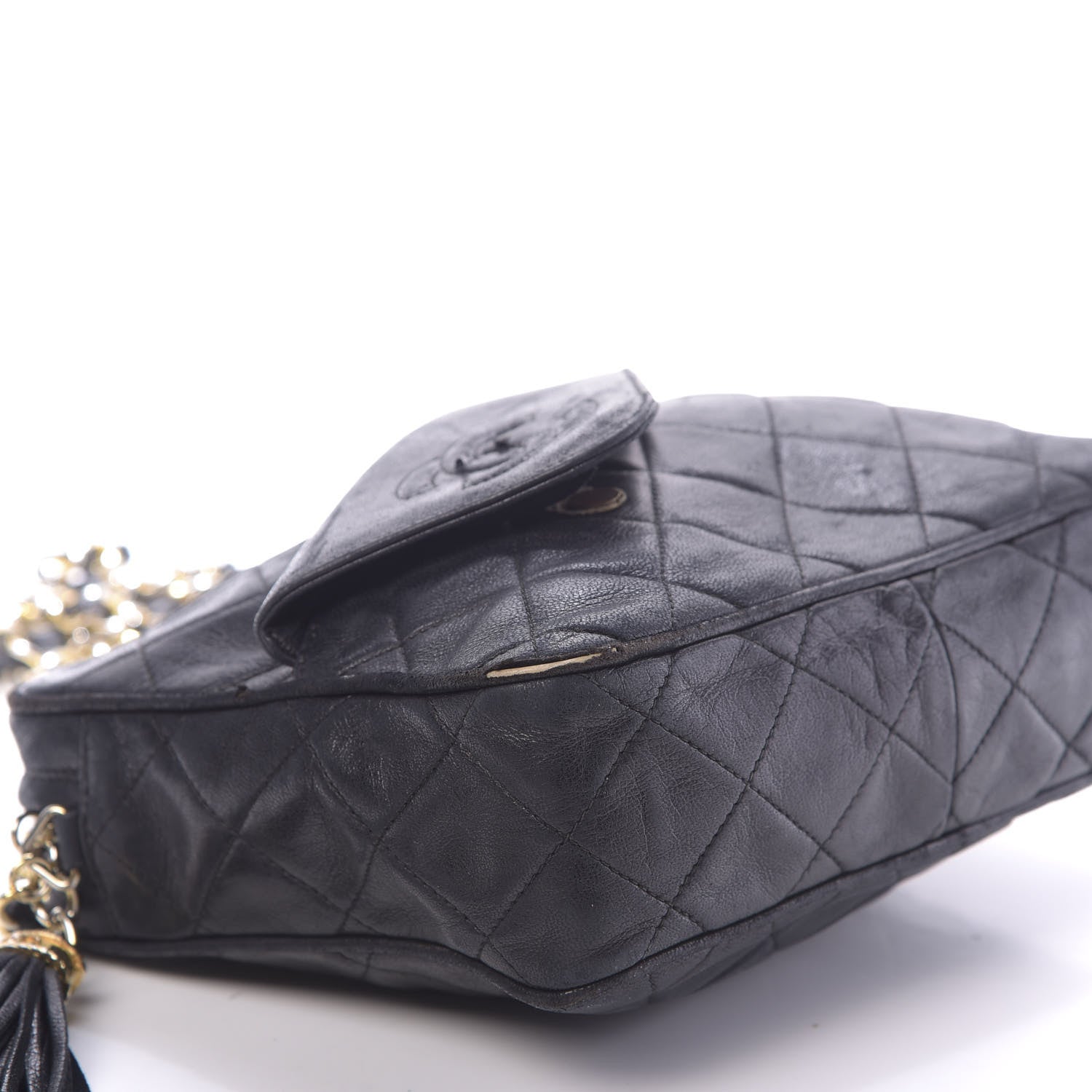 Chanel Lambskin Quilted Flap Tassel Camera Case Black 6 of 18