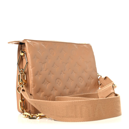 Louis Vuitton Lambskin Embossed Monogram Coussin PM Camel 3 of 11