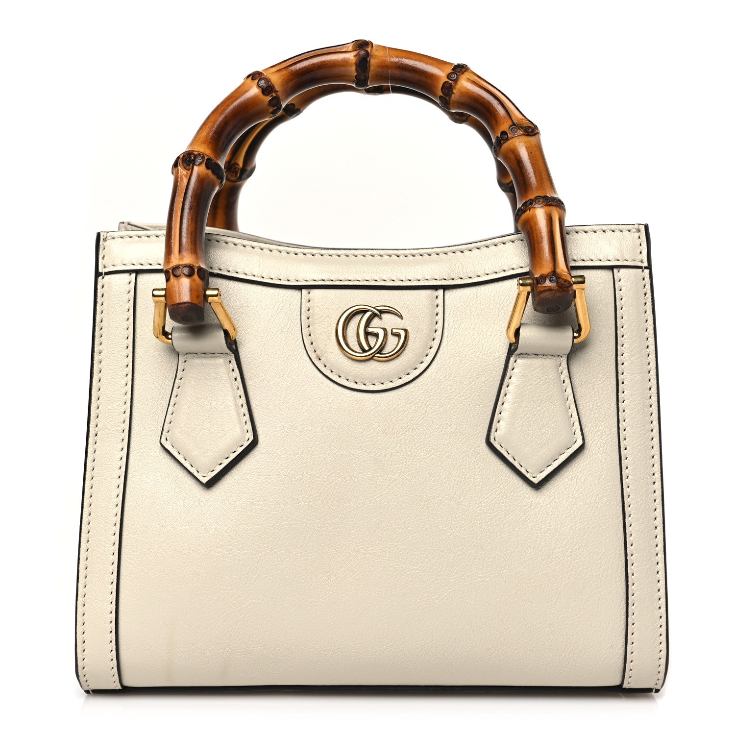 Gucci Wonka Grain Calfskin Mini Diana Tote Bag Mystic White 1 of 10