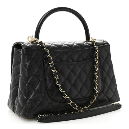 Chanel Caviar Quilted Small Coco Handle Flap Black 3 of 10
