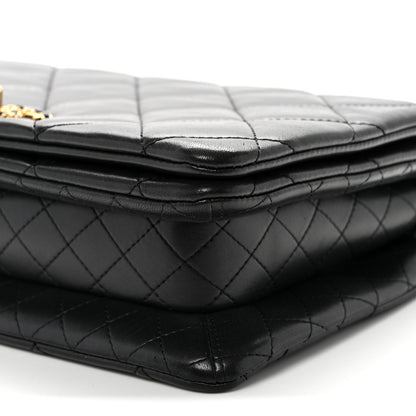 Chanel Lambskin Quilted On And On Medium Chain Flap Black 10 of 11