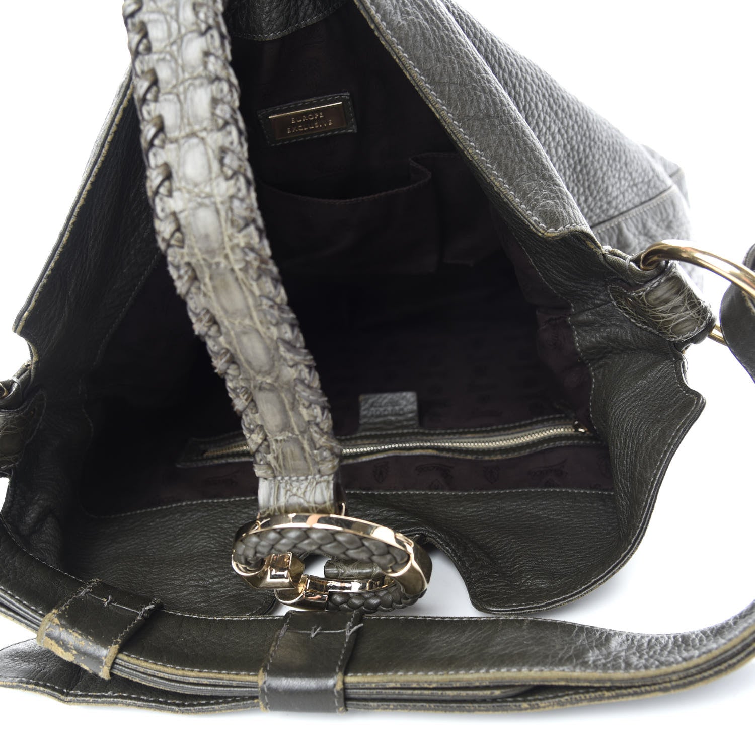 Gucci Pebbled Calfskin Medium G Wave Shoulder Bag Olive Green 5 of 11