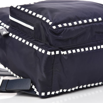 Valentino Garavani Nylon Free Rockstud Backpack Marine 6 of 10