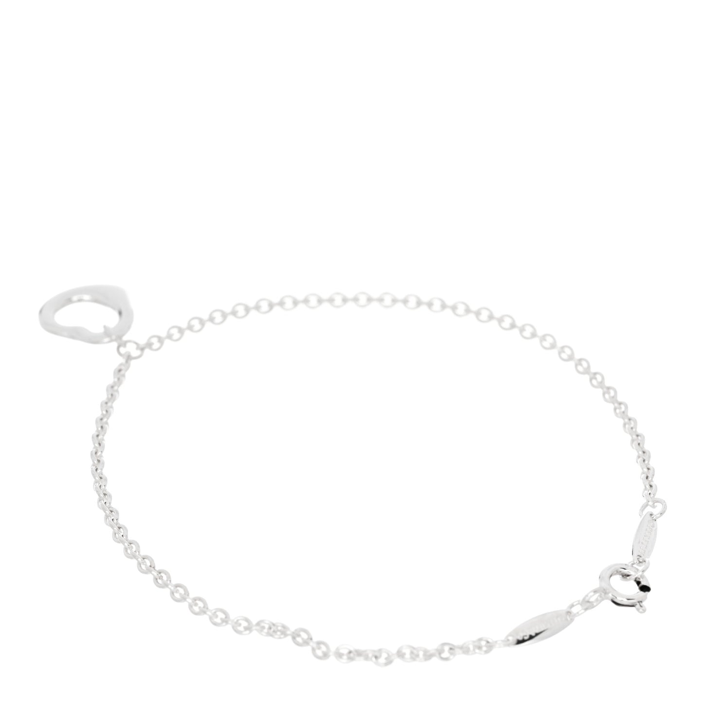 Sterling Silver Elsa Peretti Open Heart Charm Bracelet