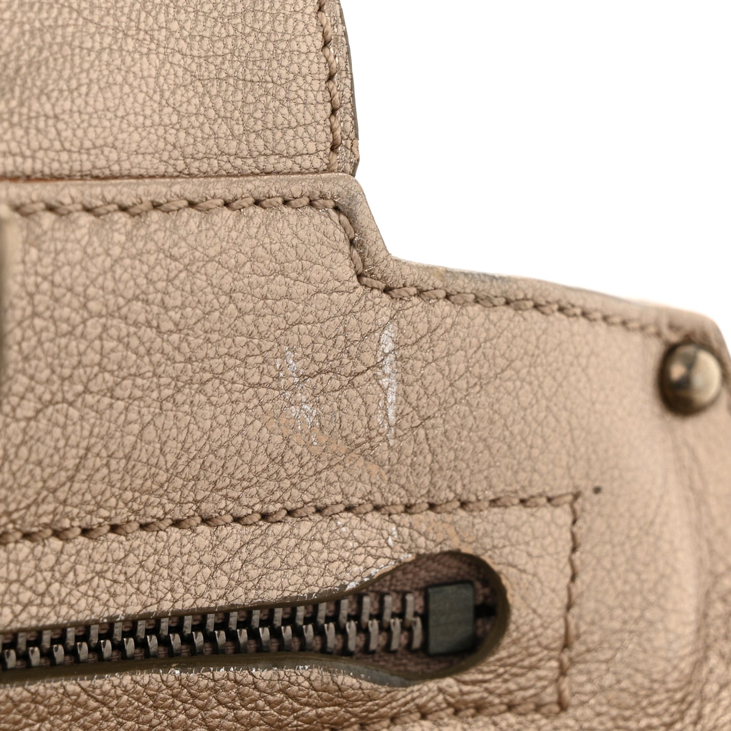 Metallic Grained Calfskin Medium Sofia Satchel Gold