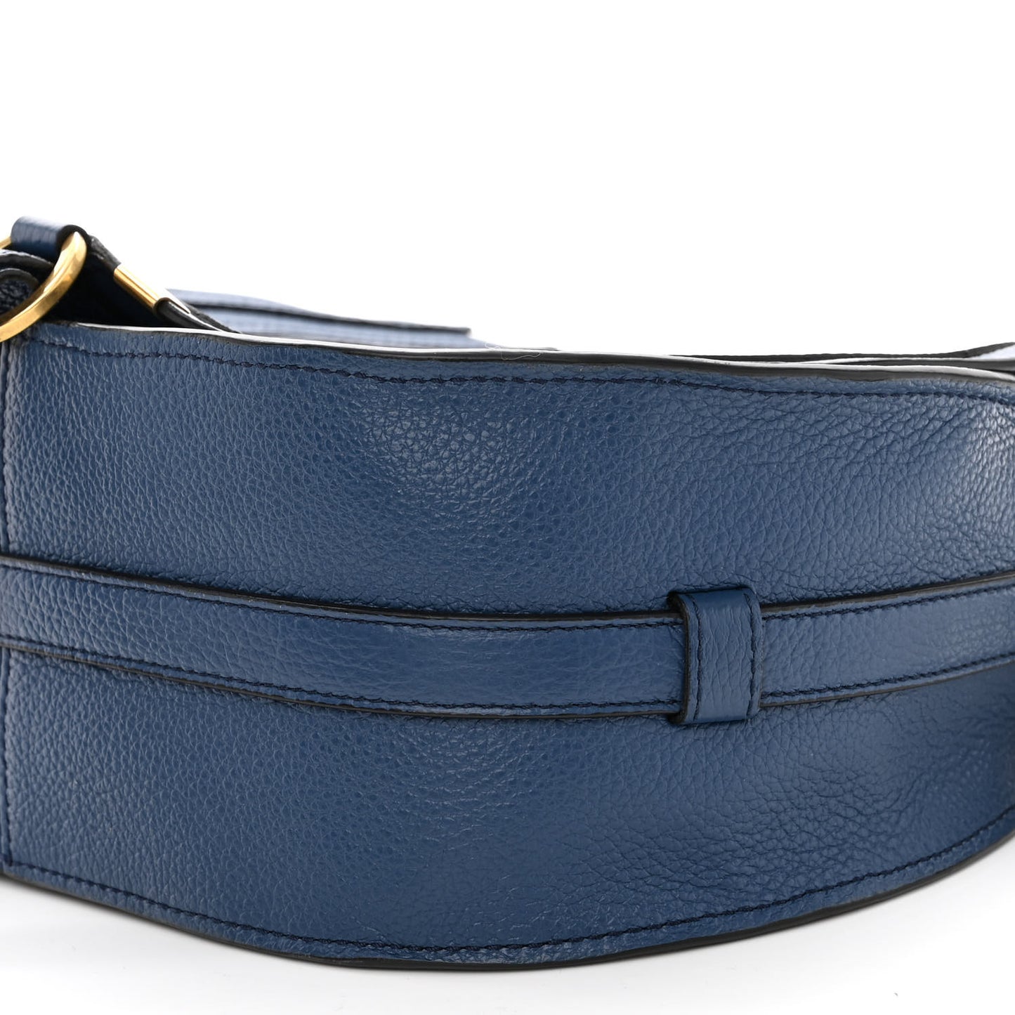 Calfskin Medium Marcie Round Crossbody Bag Royal Navy
