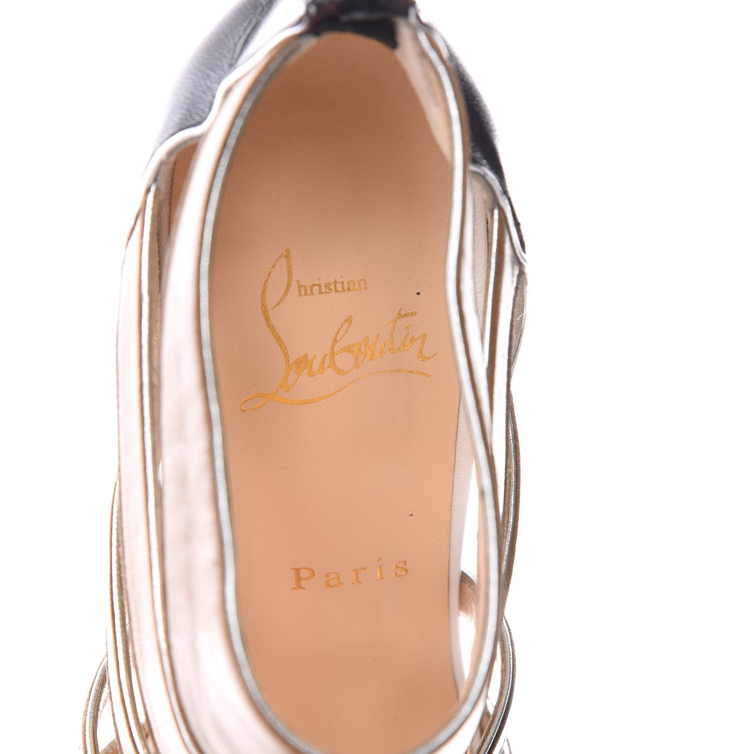 Christian Louboutin Kid Beauty K 100 Cage Sandals 36.5 Beige 7 of 7