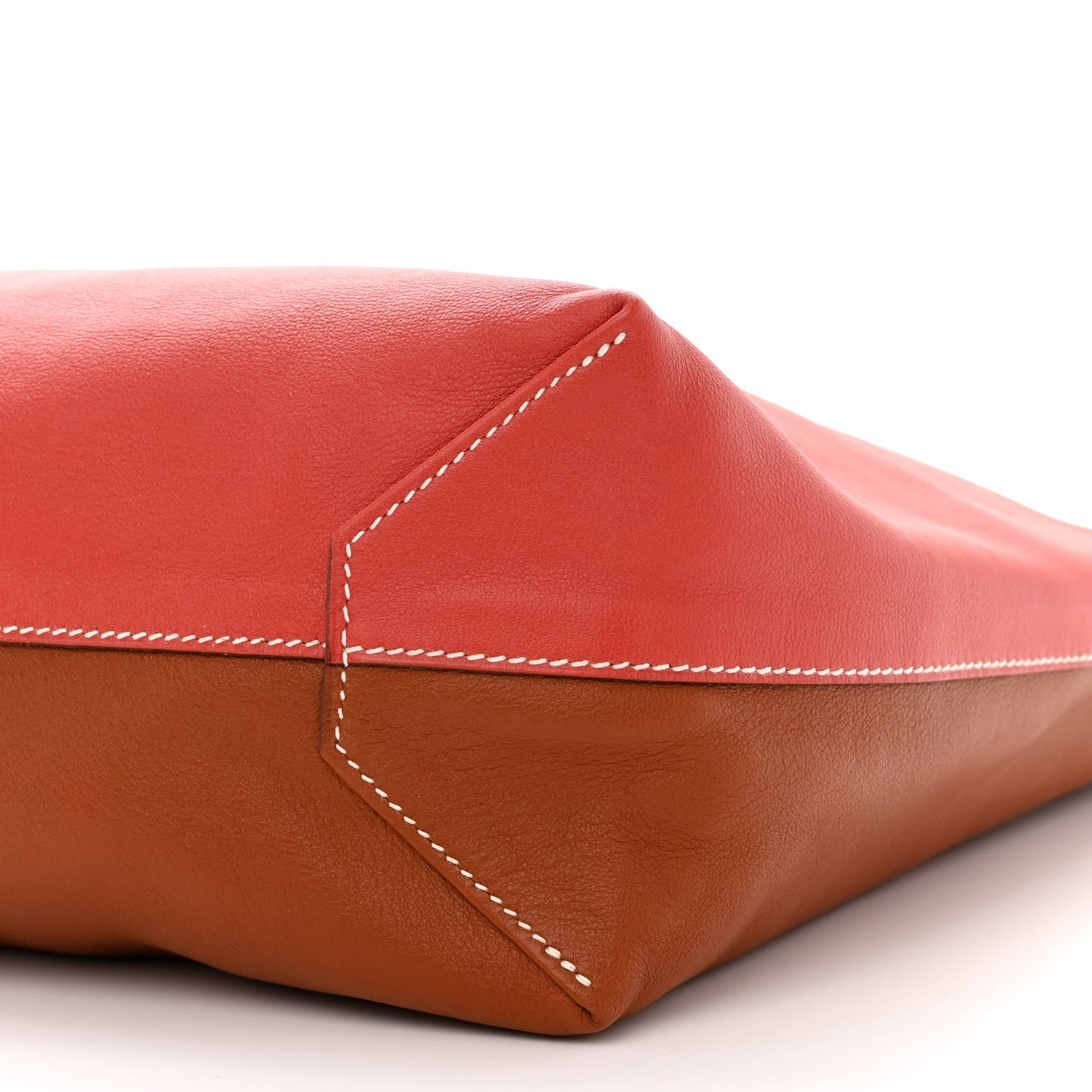 Veau Sikkim Double Sens 36 Reversible Tote Gold Rose Azalee Rouge Casaque Brique