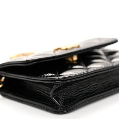 Chanel Shiny Lambskin Quilted Clutch With Chain Black 10 of 12