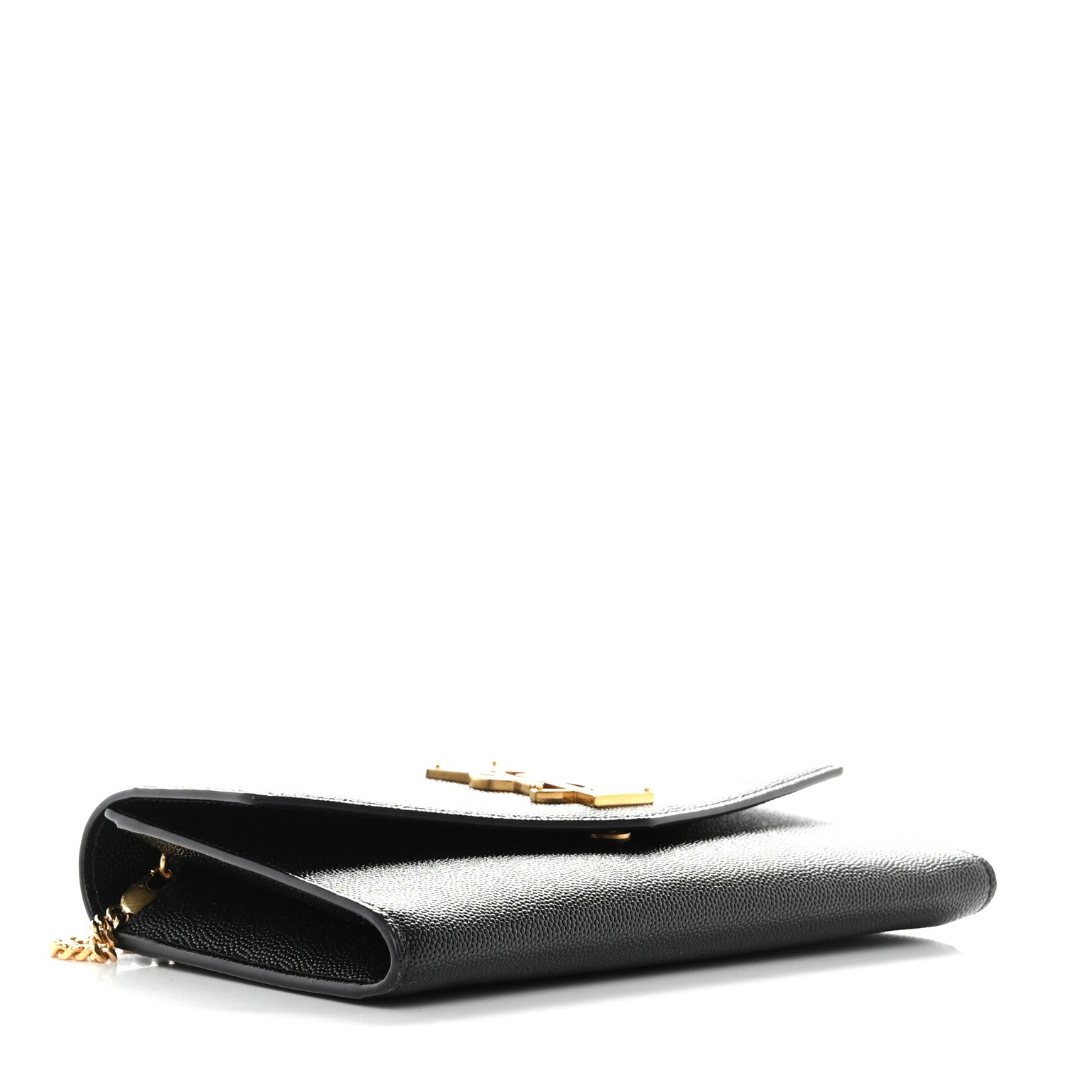 Saint Laurent Grain de Poudre Uptown Chain Wallet Black 5 of 11
