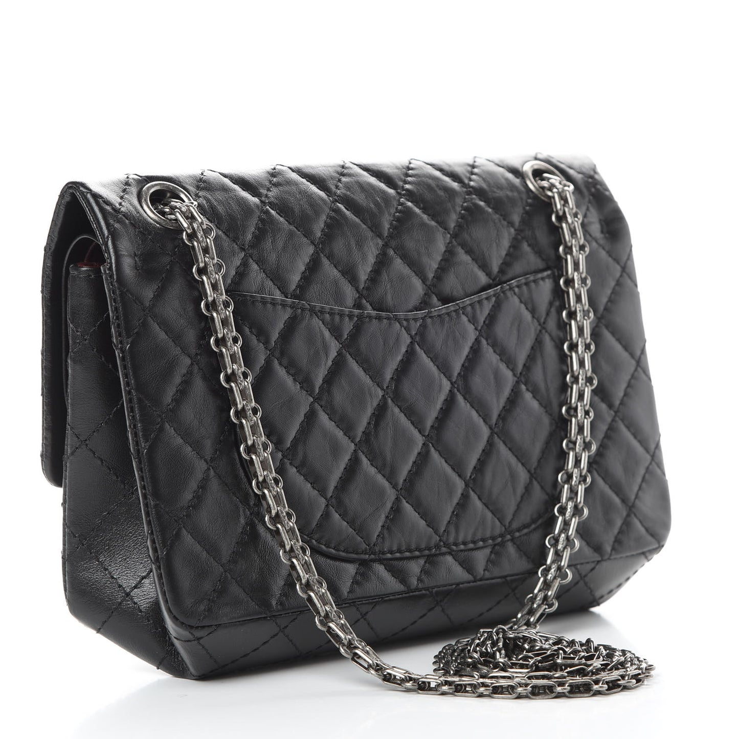 Aged Calfskin Quilted 2.55 Reissue 225 Flap Black