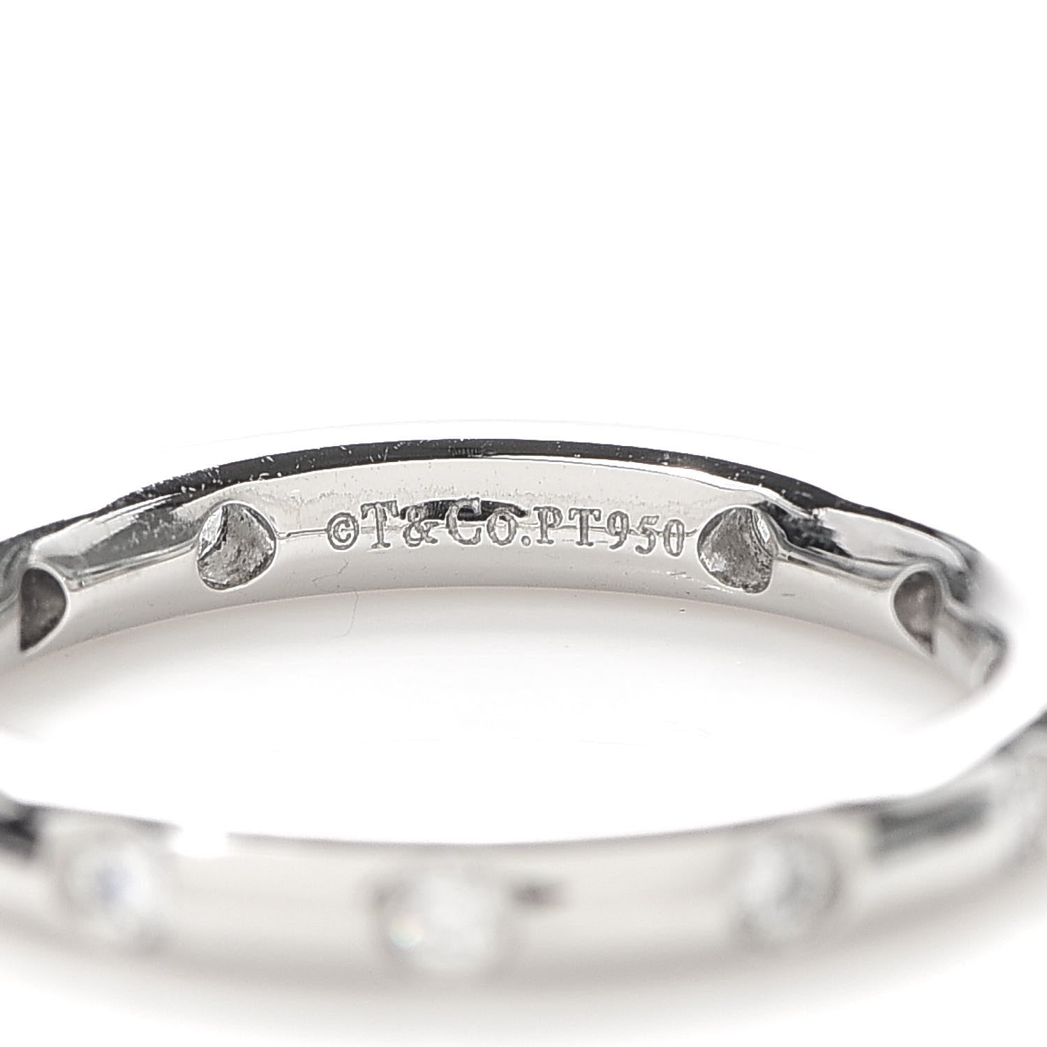 Tiffany Platinum Diamond Bezet Band Ring 49 4.75 4 of 5