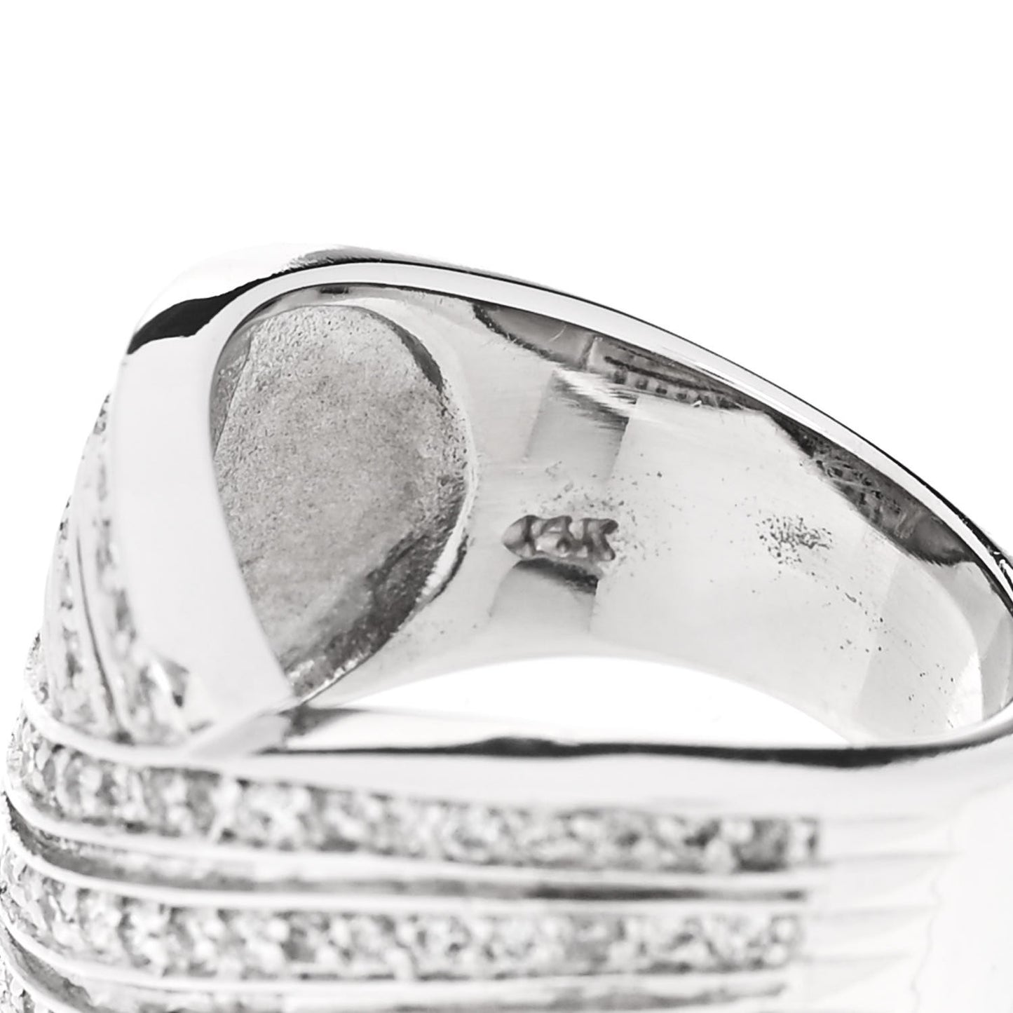 14K White Gold Diamond .69ctw Crossover Tapered Band Ring 55 7.25