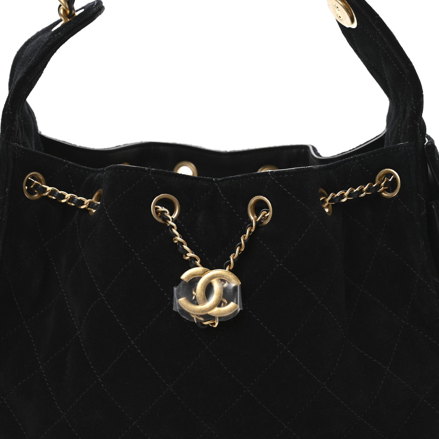 Chanel Suede Quilted Small Chanel 25 Handbag Black 8 of 11