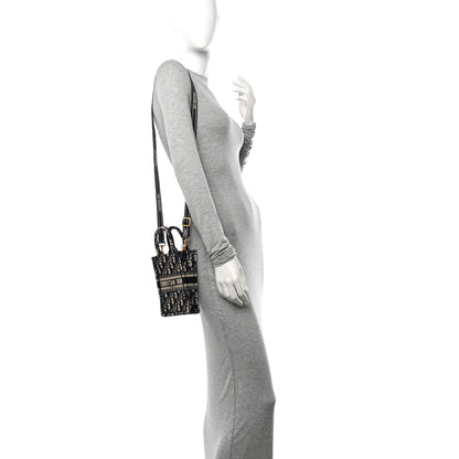 Christian Dior Oblique Mini Book Tote Phone Bag Blue 2 of 11