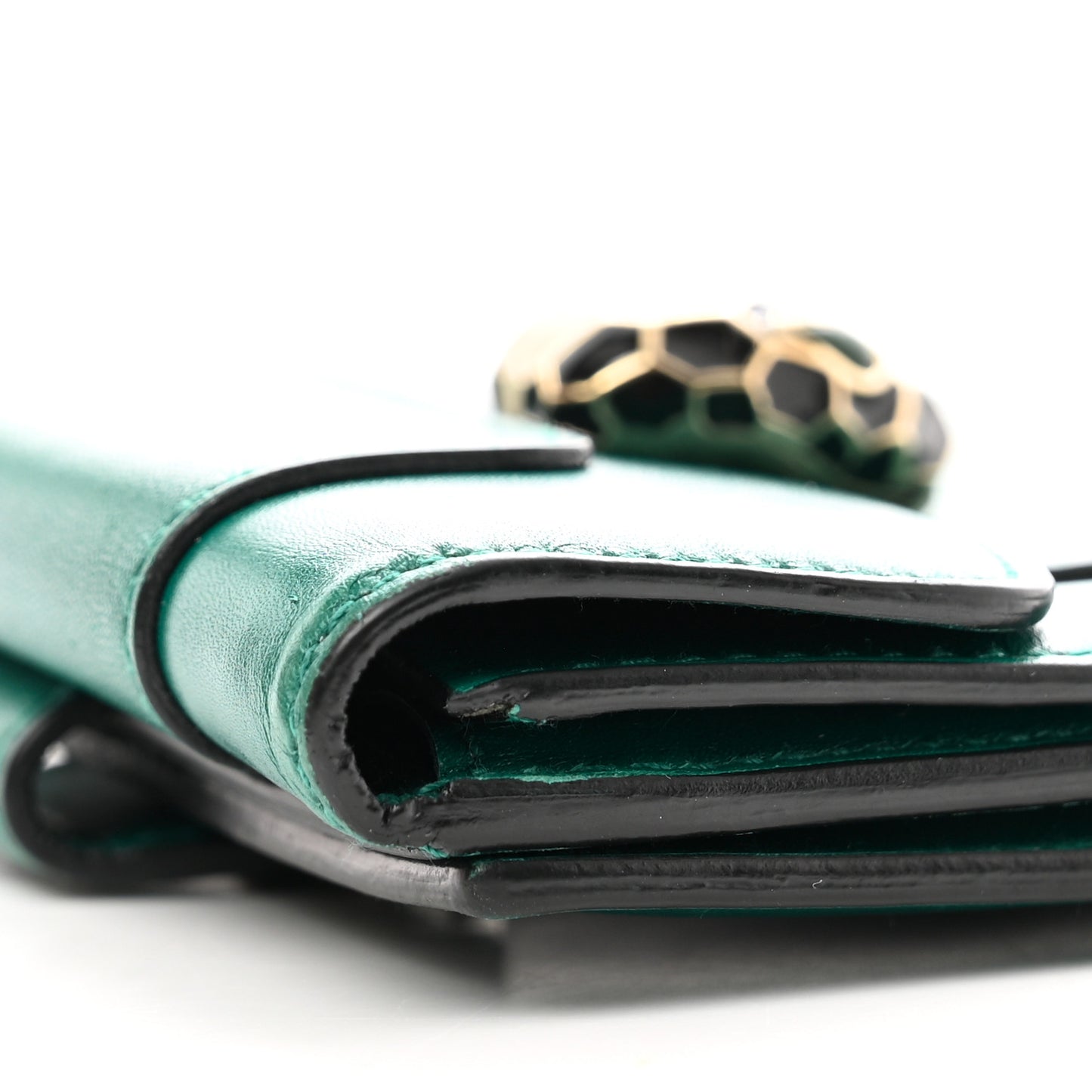 Calfskin Serpenti Forever Wallet Emerald Green