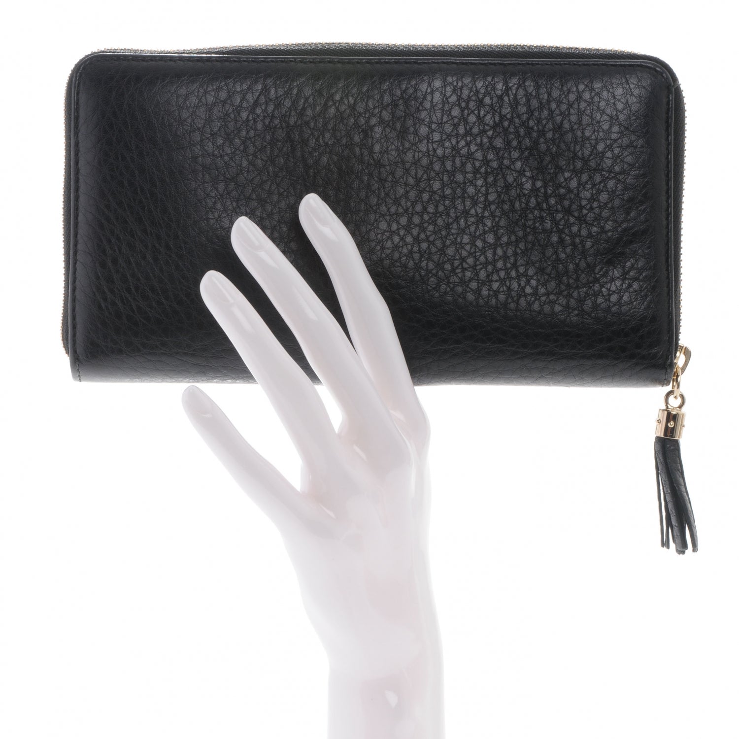 Gucci Pebbled Calfskin Soho Zip Around Wallet Black 2 of 6