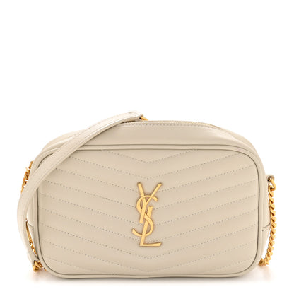 Saint Laurent Calfskin Matelasse Monogram Mini Lou Camera Bag Crema Soft 1 of 14