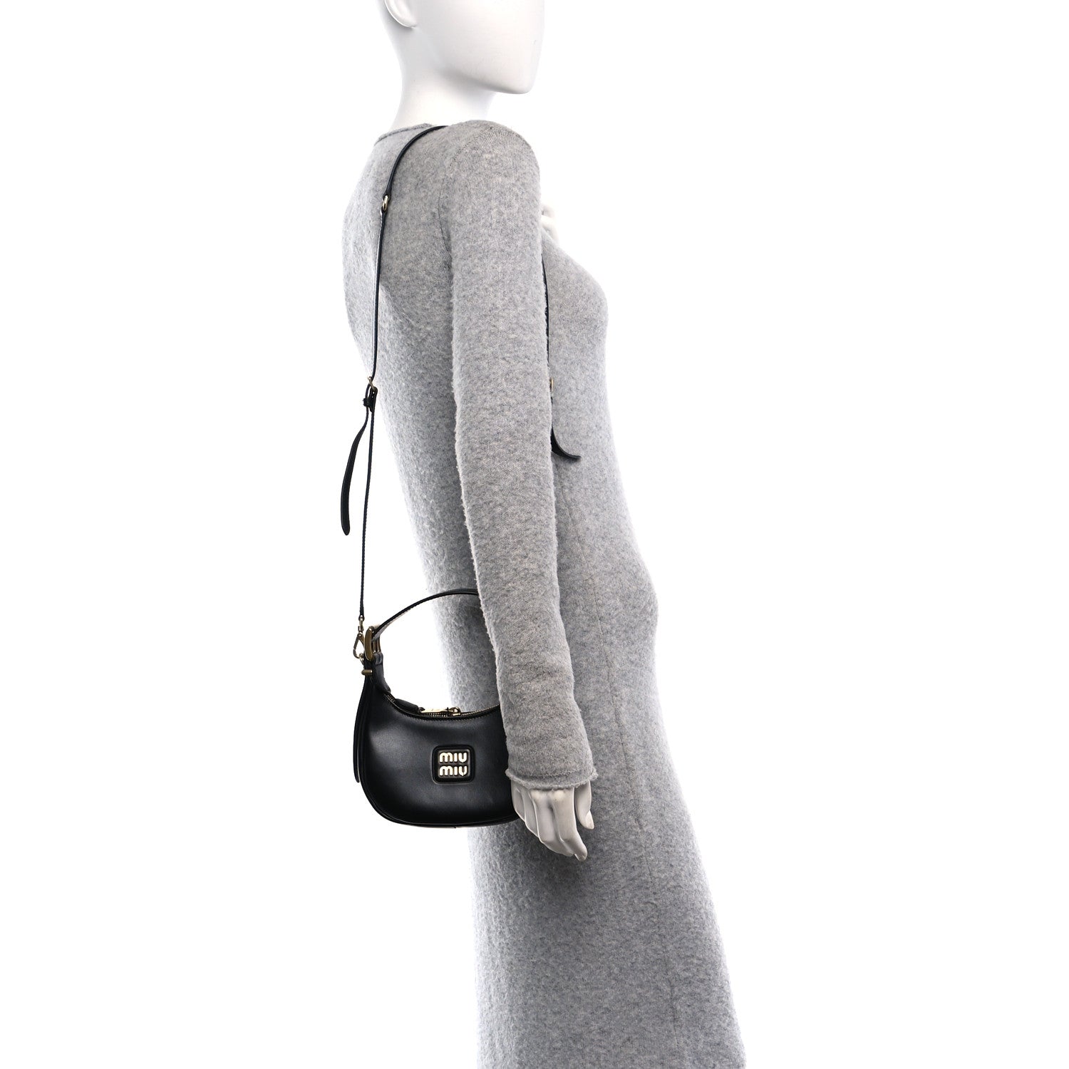 Miu Miu Soft Calf Mini Hobo Black 2 of 10