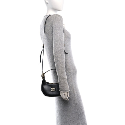 Miu Miu Soft Calf Mini Hobo Black 2 of 10