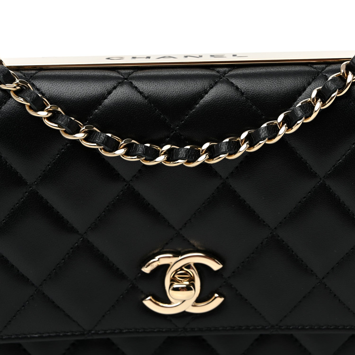 Chanel Lambskin Quilted Trendy CC Wallet On Chain WOC Black 8 of 10